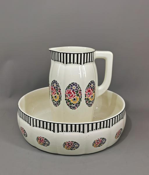 Waschschüssel mit Krug Jugendstil um 1900