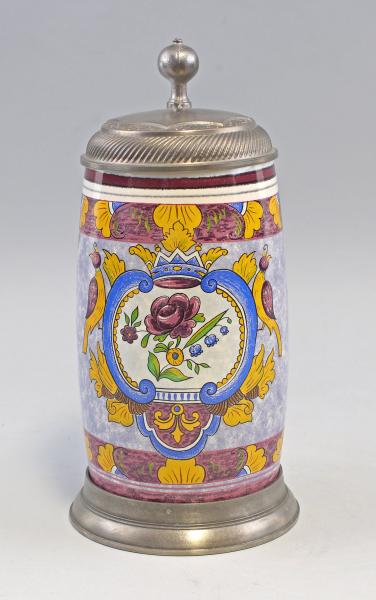 Fayence-Walzenkrug Jahreskrug 1992