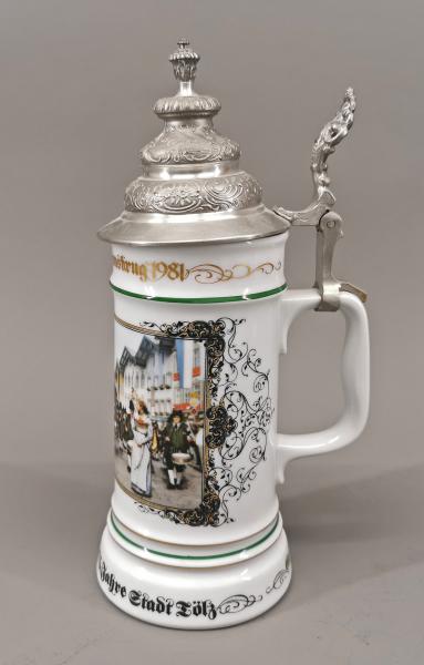 Bierkrug Tölzer Jubiläumskrug 1981 Grünerbräu