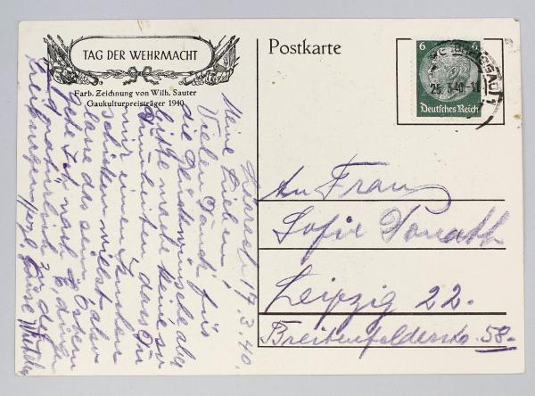 Postkarte Tag der Wehrmacht 1940