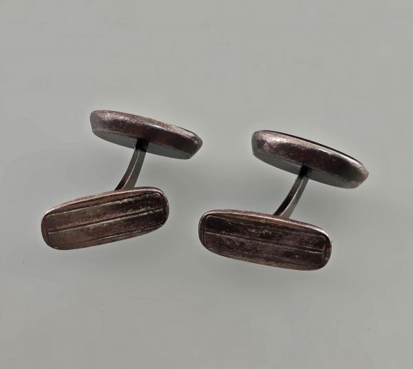Silberne Onyx-Manschettenknöpfe