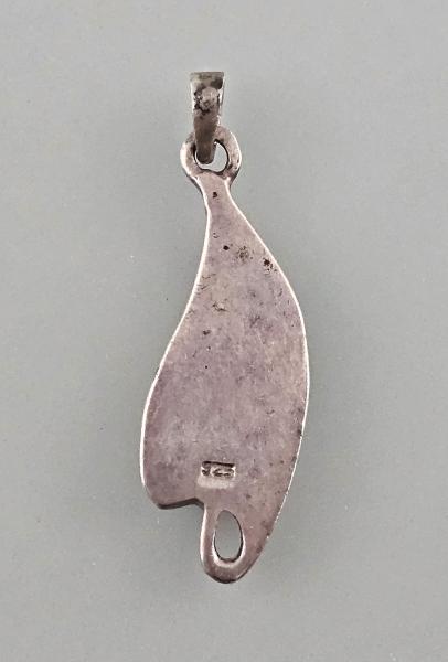 Silberner Perlmutt-Anhänger Flügel 4 x 1,5 cm