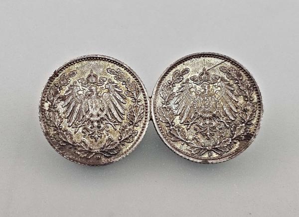 Silberne Münz-Brosche L 4 cm