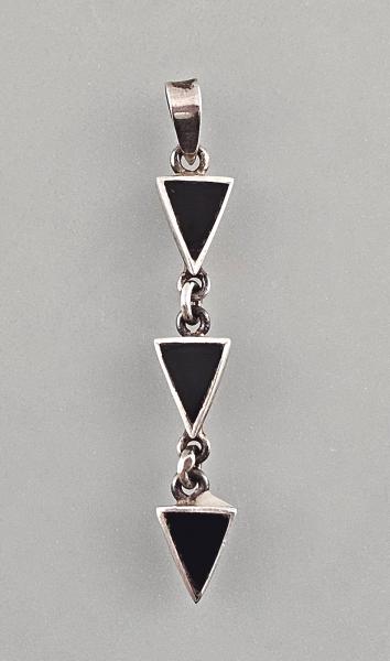 Silberner Onyx-Anhänger L 4,8 cm