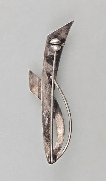 Silberne Brosche Schlaufe L 5,5 cm
