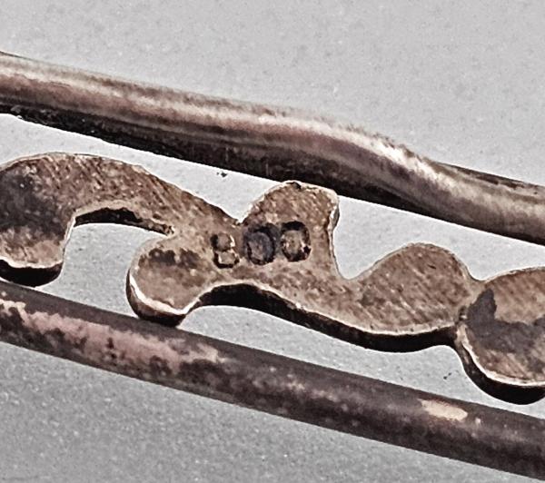 Silberne Stab-Brosche L 5 cm