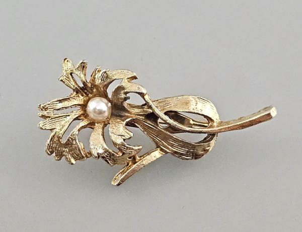 Florale Modeschmuck Brosche L 5 cm