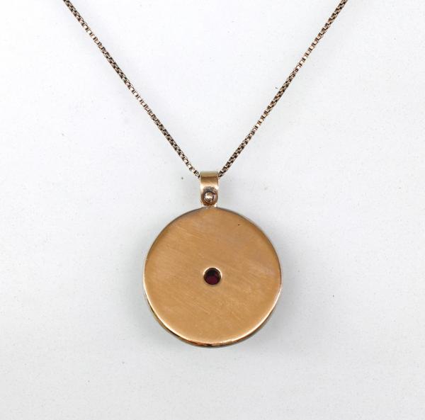 Rubin-Gold-Anhänger mit Kette
