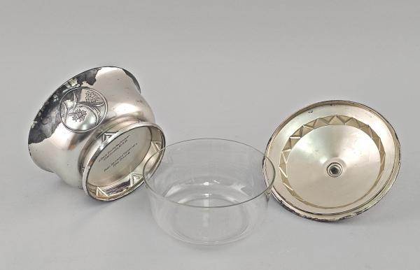 Versilberte Deckeldose WMF
