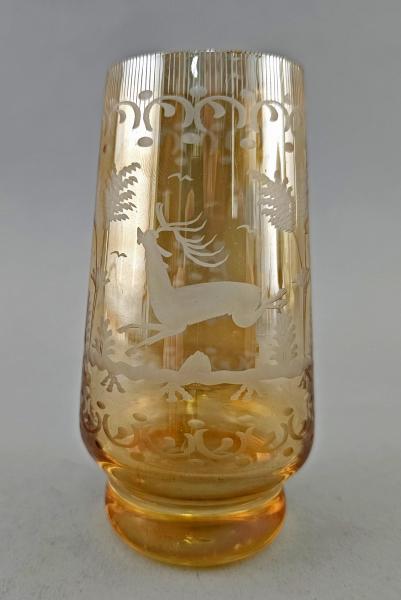 handgeschliffenes Glas Jagdmotiv