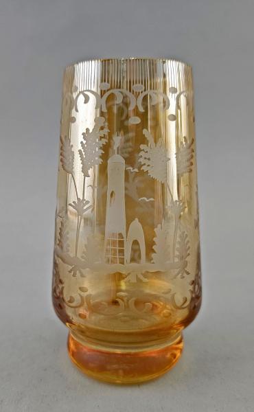 handgeschliffenes Glas Jagdmotiv