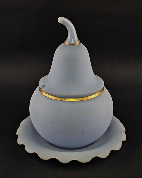Alabasterglas-Bowle Biedermeier um 1840