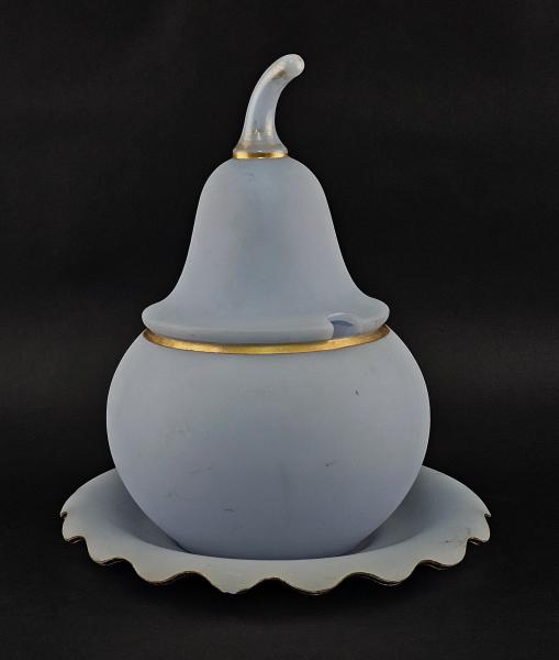 Alabasterglas-Bowle Biedermeier um 1840