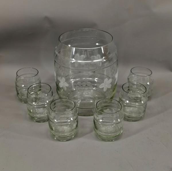 Bowle mit 6 Bechern