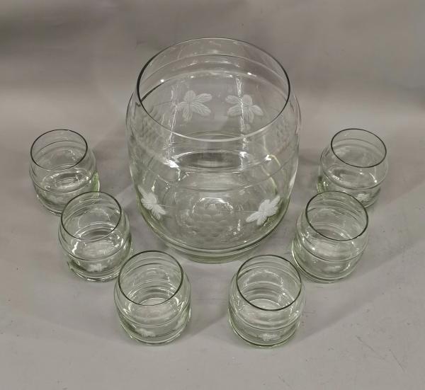 Bowle mit 6 Bechern