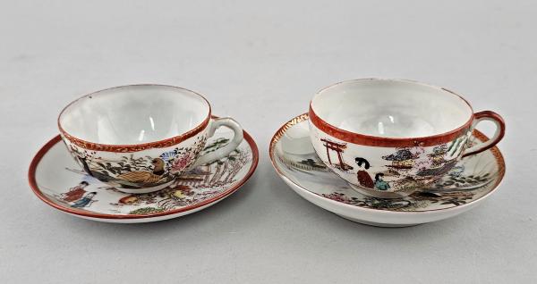 2 Mokkatassen asiatisches Motiv
