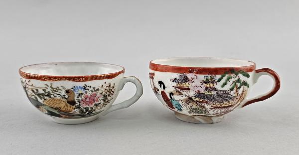 2 Mokkatassen asiatisches Motiv