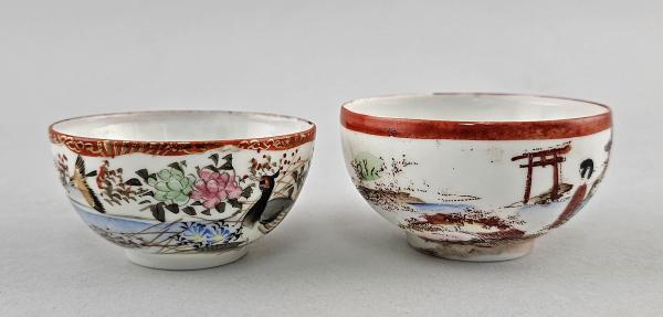 2 Mokkatassen asiatisches Motiv