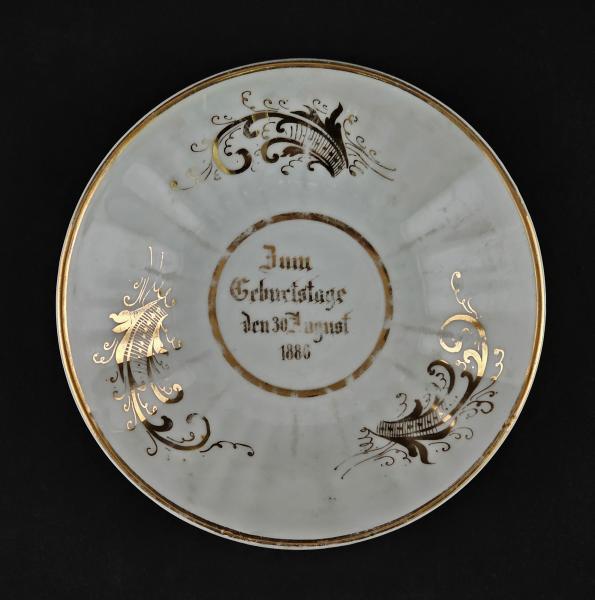 Teller "Zum Geburtstag 1886" Historismus