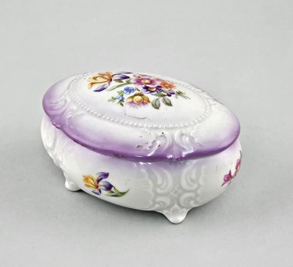 Barock-Dose Blumen Lichte 12x9x7cm