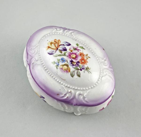 Barock-Dose Blumen Lichte 12x9x7cm