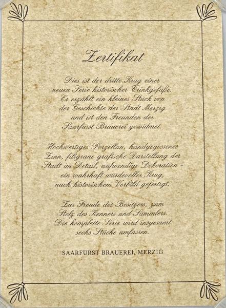 Sammler-Bierkrug Saarfürst Merzig Jahreskrug 1988