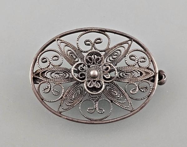 Silber-Filigran-Brosche