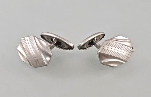 Paar Manschettenknöpfe silberfarben Vintage 2x1,3cm
