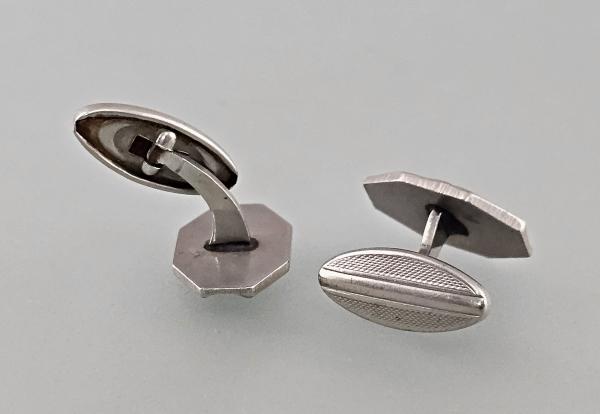 Paar Manschettenknöpfe silberfarben Vintage 2x1,3cm