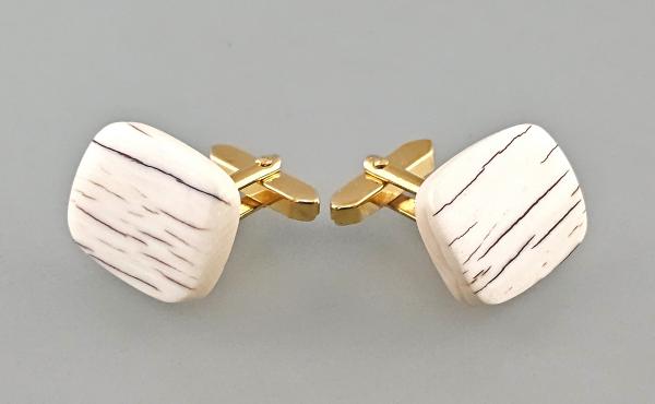 Paar Manschettenknöpfe Bakelit marmoriert Vintage 1,8x2,3cm