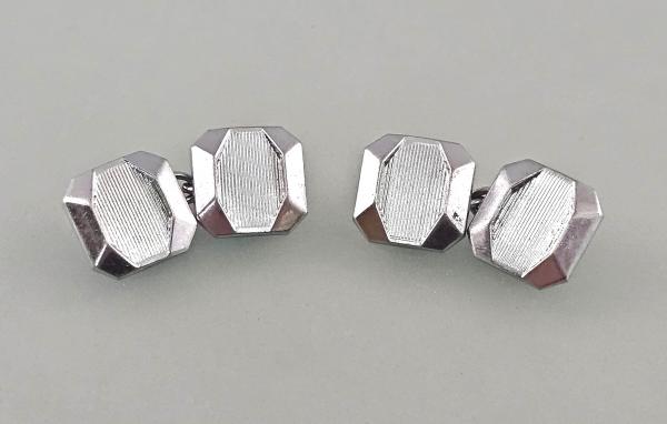 Paar Manschettenknöpfe geometrisch Vintage 1,3x1,3cm