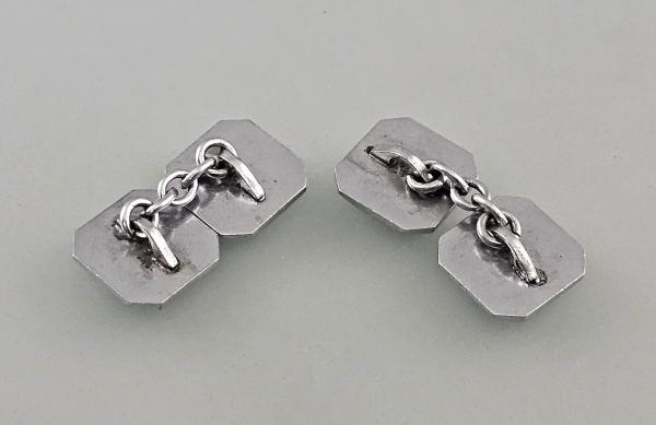 Paar Manschettenknöpfe geometrisch Vintage 1,3x1,3cm