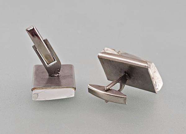 Paar Manschettenknöpfe silberfarben erotischFrauenakt 2,5x1,8cm
