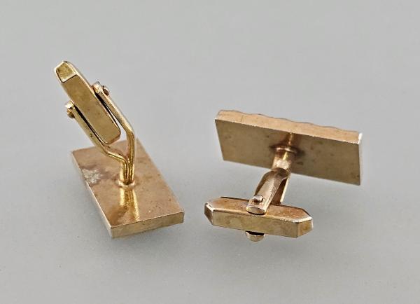 Paar Manschettenknöpfe geometrisches Dekor Vintage 2,5x1,2cm
