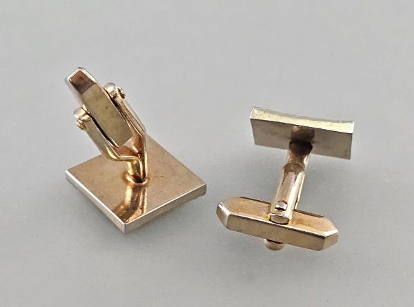Paar Manschettenknöpfe geometrisches Dekor Vintage 1,5x1,5cm