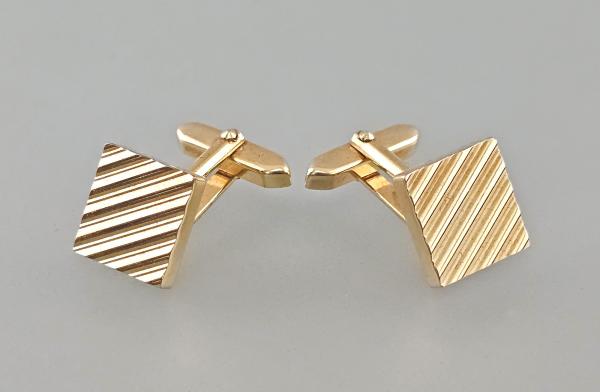 Paar Manschettenknöpfe vergoldet Vintage 1,3x1,3cm