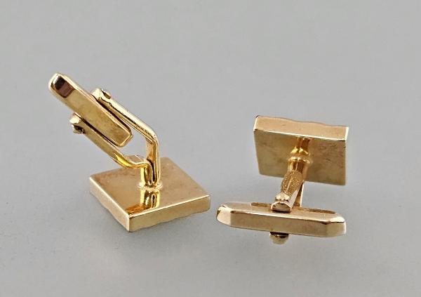 Paar Manschettenknöpfe vergoldet Vintage 1,3x1,3cm