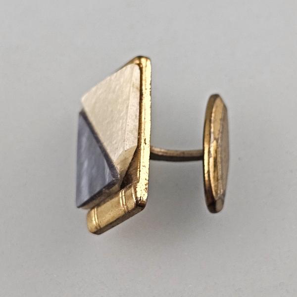 Paar Manschettenknöpfe schwarz-weiß Perlmutt Vintage 2,5x1,5cm bestoßen