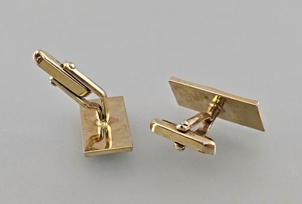 Paar Manschettenknöpfe schwarz Bakelit Vintage 2,5x1,2cm