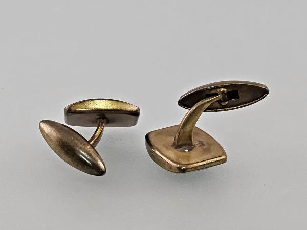 Paar Manschettenknöpfe goldfarben Perlmutt Vintage 1,8x1,5cm