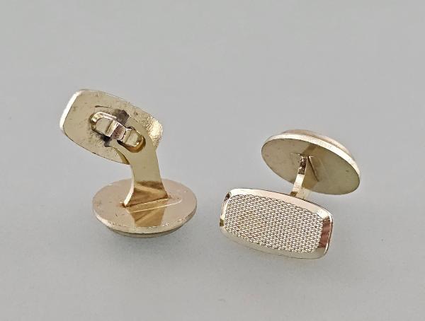 Paar Manschettenknöpfe goldfarben Perlmutt Vintage D1,5cm