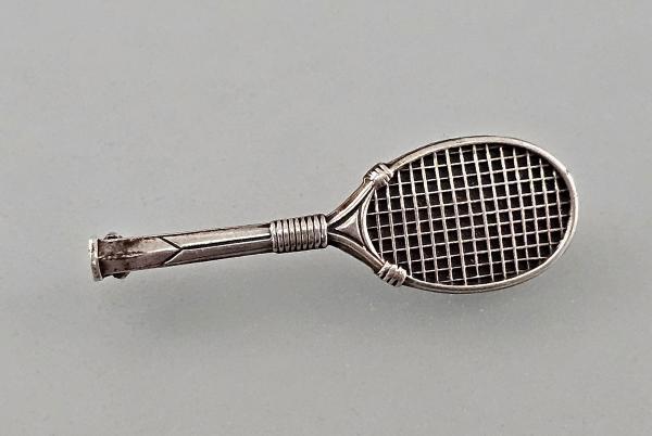 Silber-Brosche Tennisschläger 1,2x3,4cm