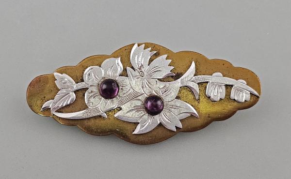 Vintage Brosche Modeschmuck Art déco Amethyst