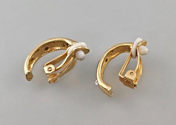 Vintage Ohrclips Modeschmuck bunte Steine 2,5x1,5x0,8cm