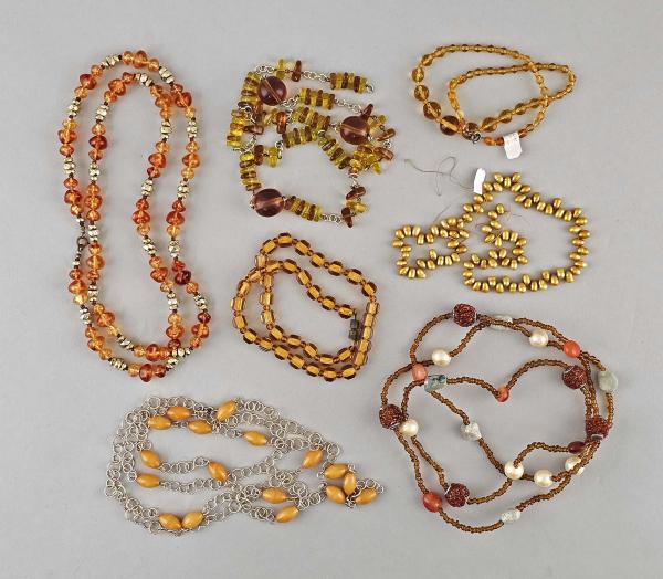 Posten Mode-Schmuck gelb / braun