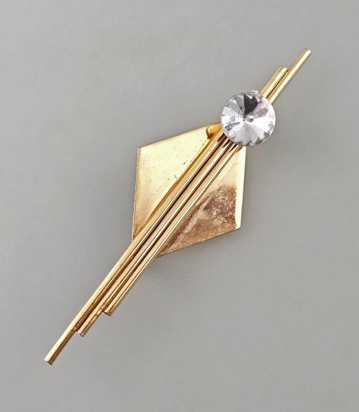 Modeschmuck-Brosche Vintage Art déco Strassstein