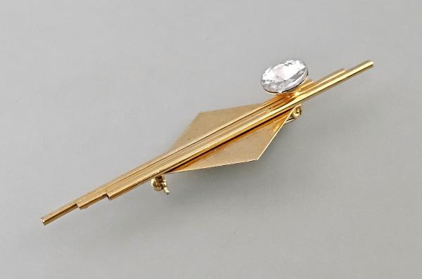Modeschmuck-Brosche Vintage Art déco Strassstein