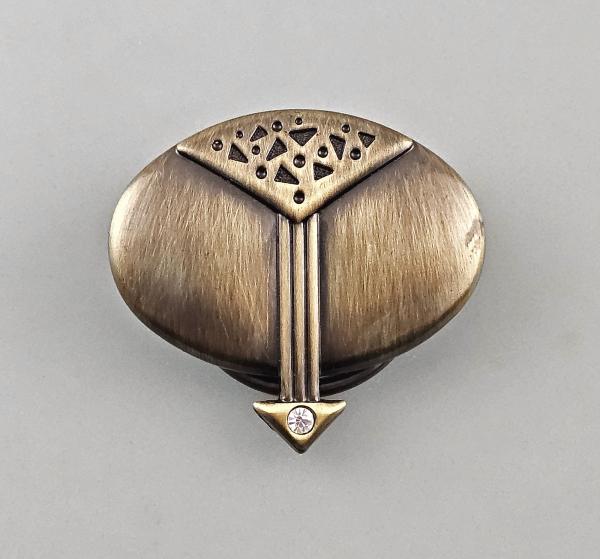 Modeschmuck-Tuchklemme Vintage gold brüniert geometrisch
