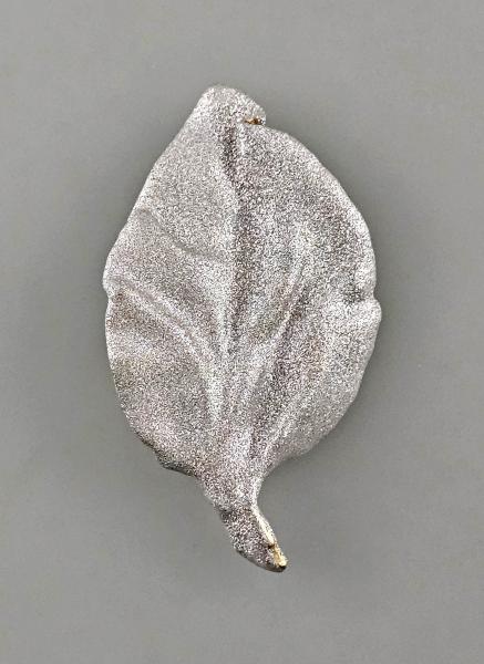 Modeschmuck-Brosche Vintage Blatt PB silberfarben