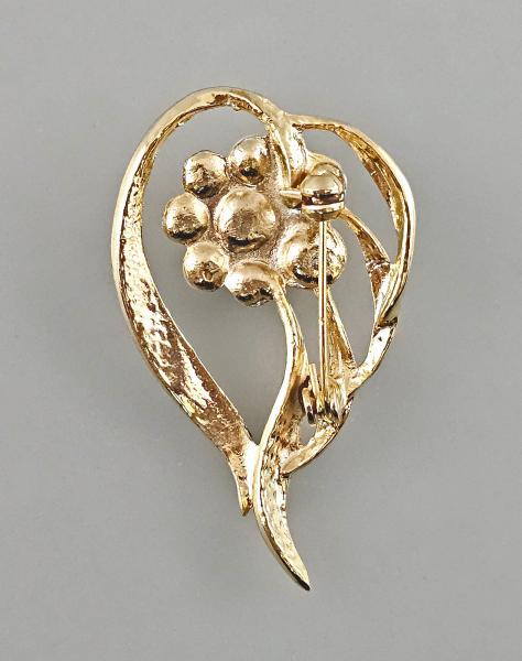 Modeschmuck-Brosche Vintage Strasssteine Perlen